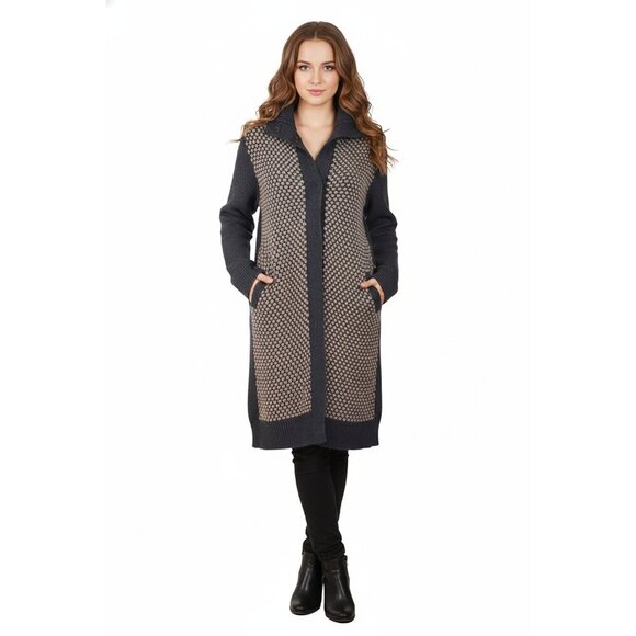Antik Batik Jackets & Blazers - Antik Batik Collection Women’s Coat Wool Long Jacket Honeycomb Knits Size L